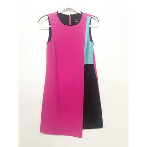 Tahari Pink Sleeveless Sheath Retro Colorblock Dress 4